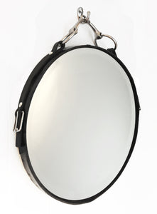 16" Leather-Framed Equestrian Mirror