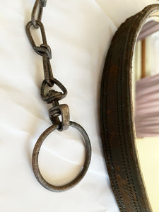 16" Heel Chain and Distressed Leather Equestrian Mirror
