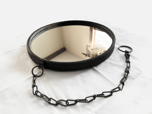 16" Heel Chain and Distressed Leather Equestrian Mirror
