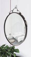 Load image into Gallery viewer, 16&quot; Leather-Framed Equestrian Mirror