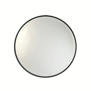 Simple Leather Circle Mirror in Black, Brown or Mahogany - assorted sizes available (18", 24" or 30")