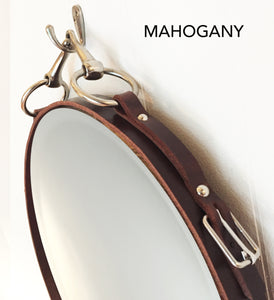 24" Leather Equestrian Mirror with Snaffle Bit